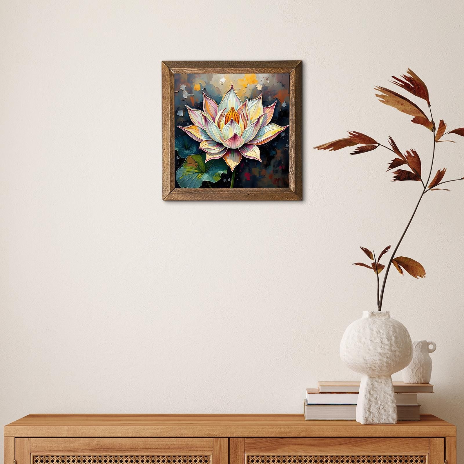 Lotus In Bloom Natural Stone Wall Art - Botanical Wall Art | Artistry Home