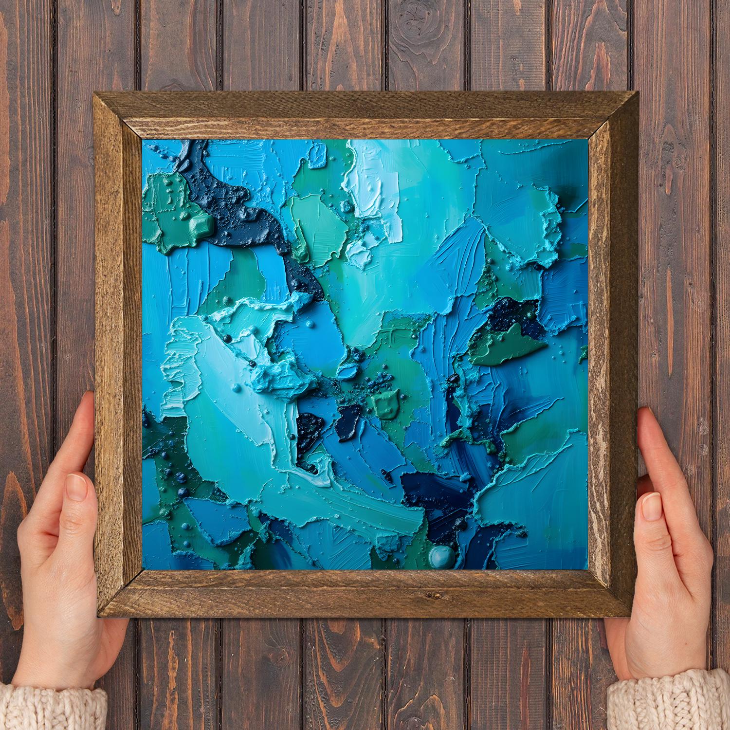 Blues Greens Natural Stone Wall Art - Ceramic Wall Art | Artistry Home