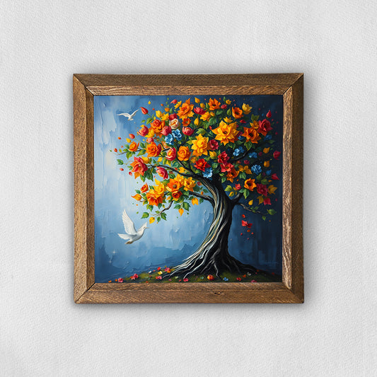 Colorful Tree Natural Stone Wall Art | Artistry Home