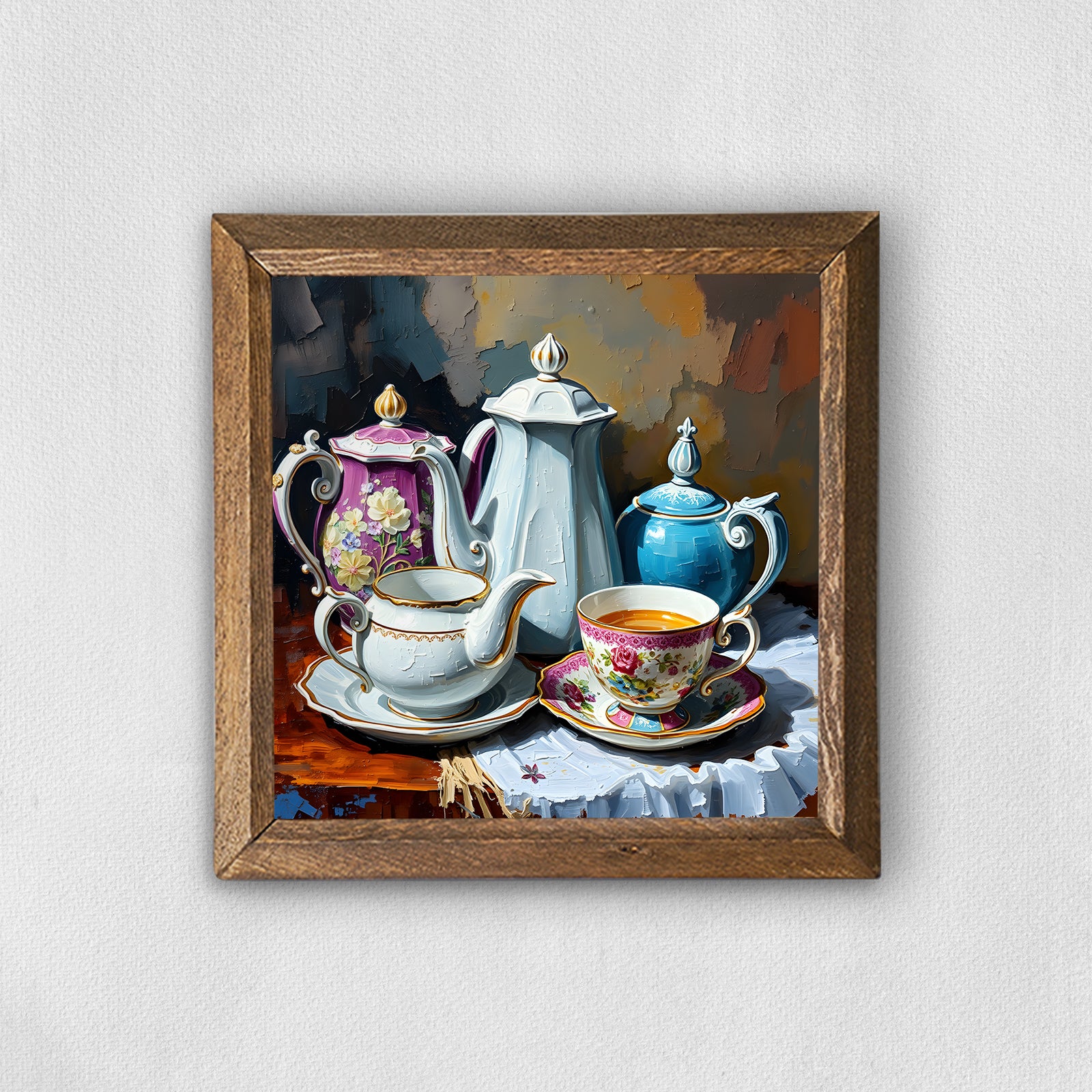 Tea Time Natural Stone Wall Art | Artistry Home