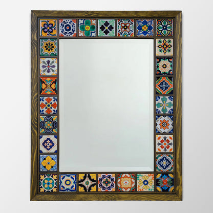 Mediterranean Edition Handmade Anatolian Ceramic Tile Wall Mirror