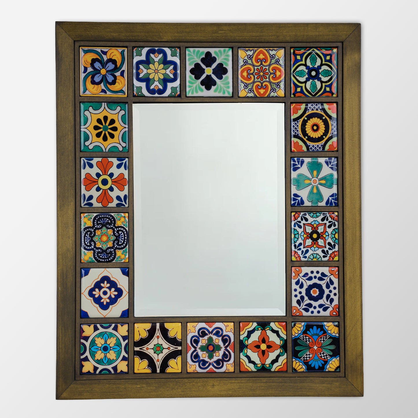 Mediterranean Edition Handmade Anatolian Ceramic Tile Wall Mirror