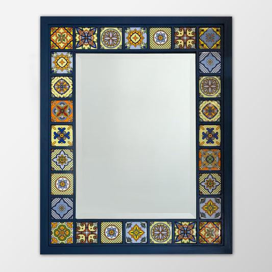 Greek Blue Mosaic Mirror 41 × 51 cm