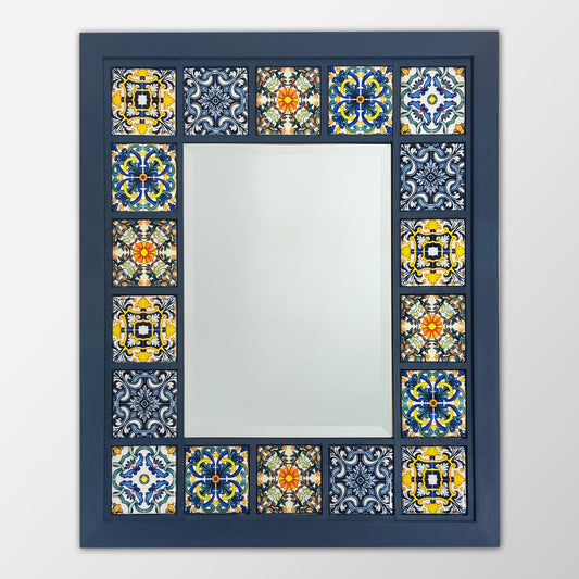Coastal Blue Mosaic Mirror 30 × 35 cm