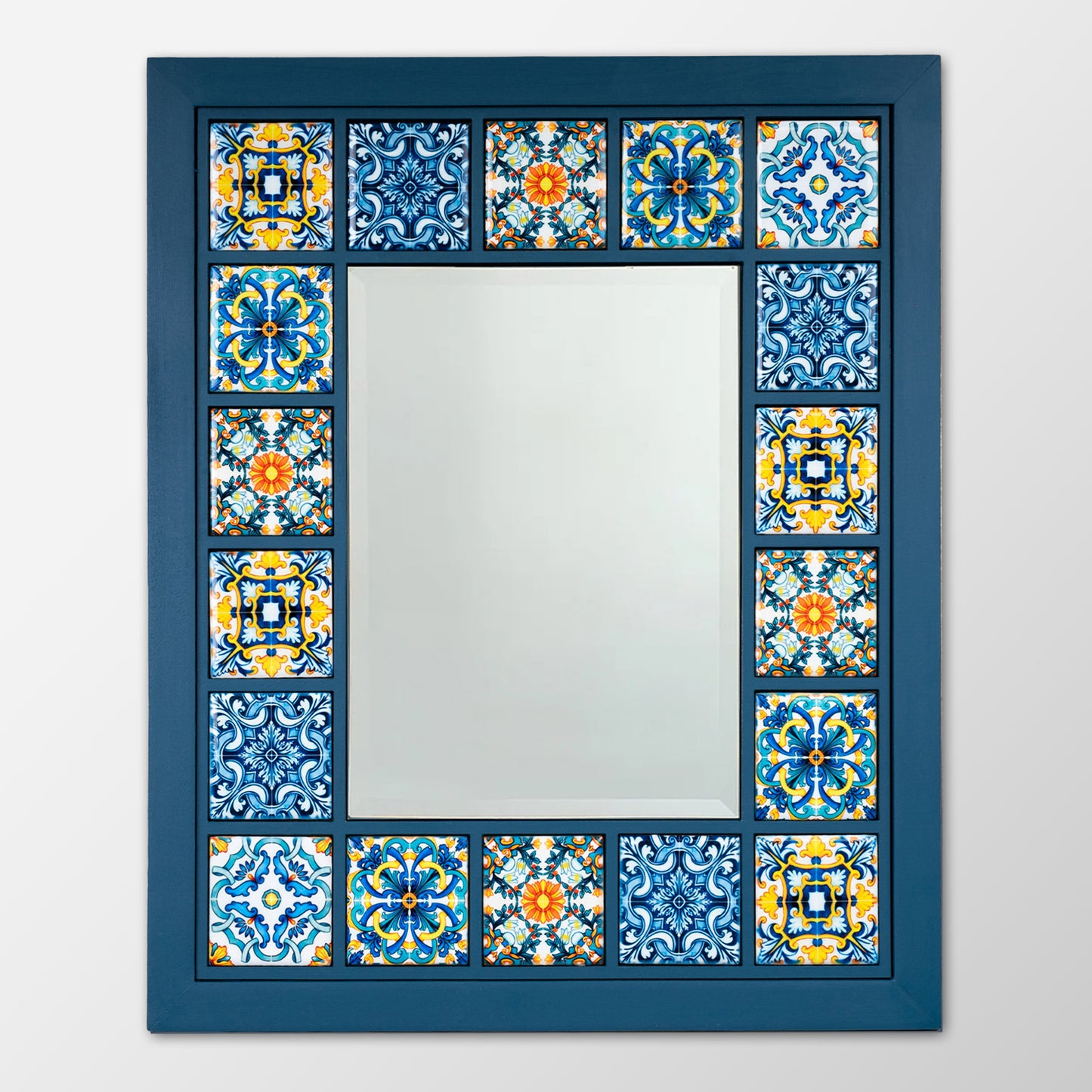 Sapphire Mosaic Handmade Anatolian Ceramic Tile Wall Mirror
