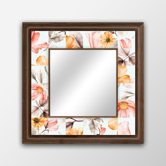Floral Tempt Square Mirror | Artistry Home