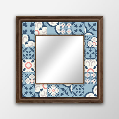 Blue Tiles Square Mirror | Artistry Home