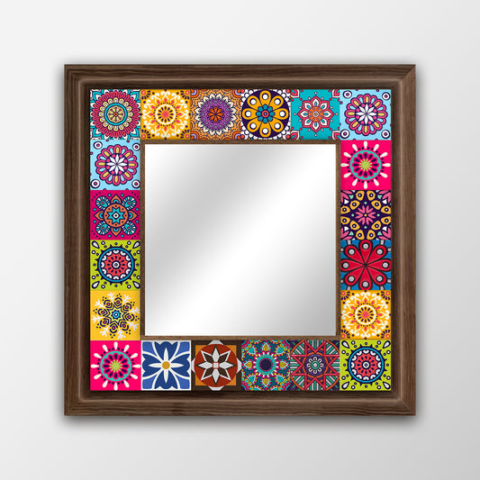 Colorful Tiles Square Mirror | Artistry Home