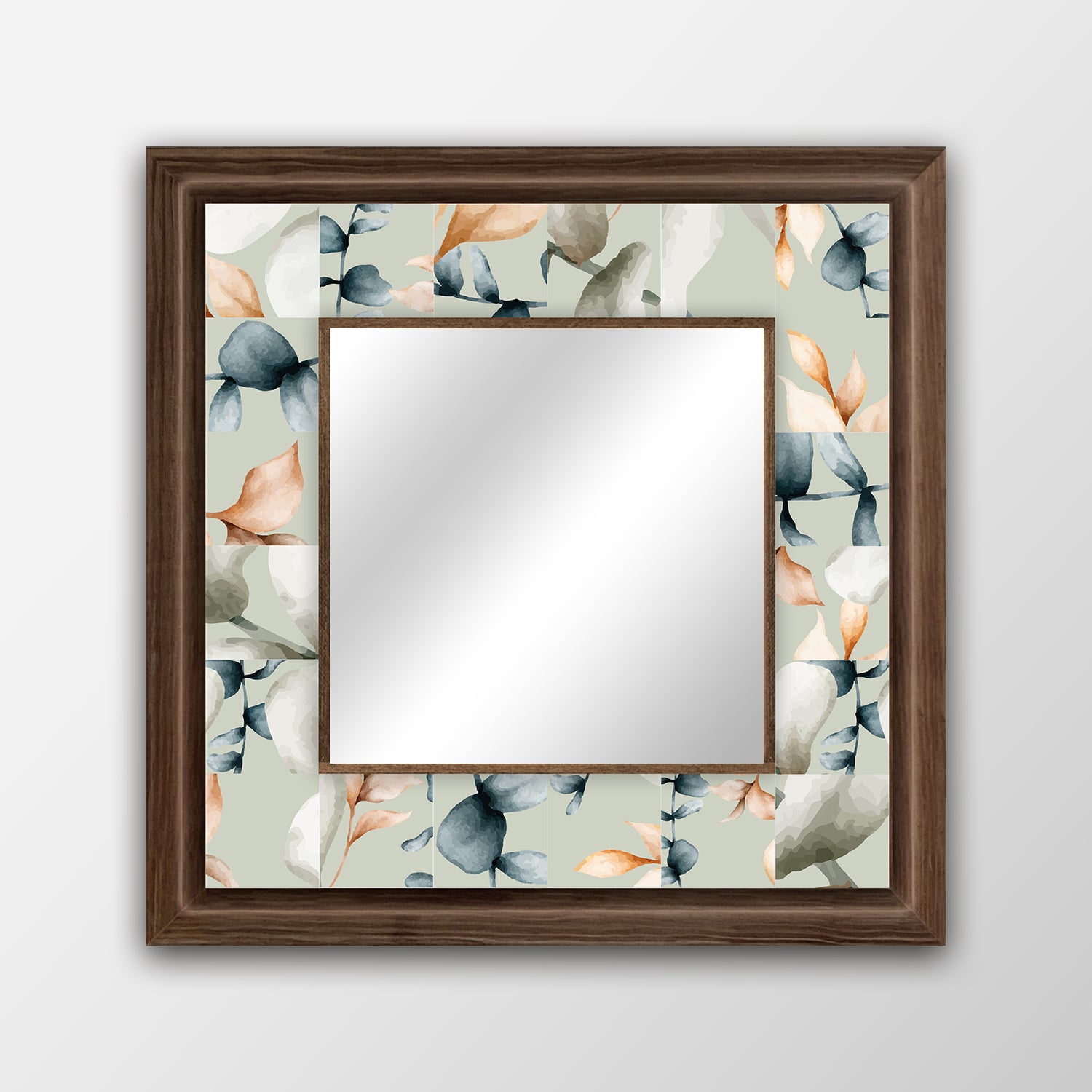 Pastel Leaves Square Mirror | Artistry Home