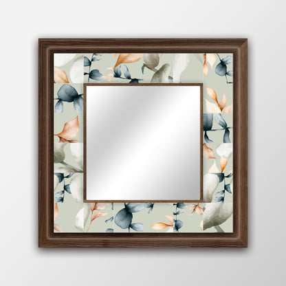 Pastel Leaves Square Mirror | Artistry Home