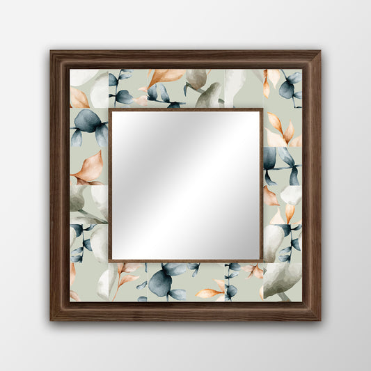 Pastel Leaves Square Mirror | Artistry Home