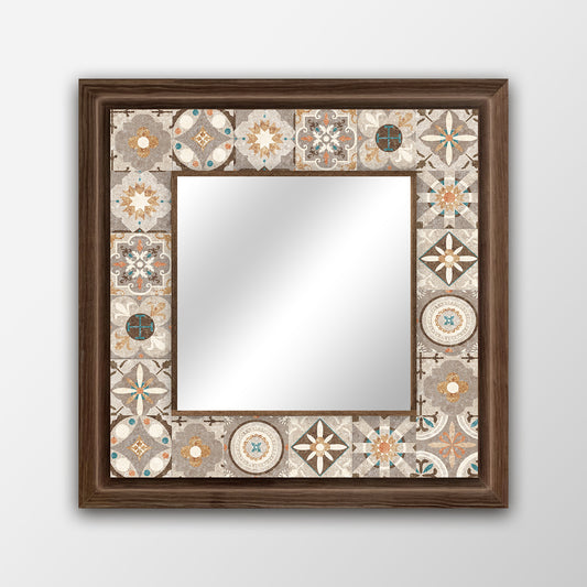 Rustic Tile Square Mirror | Artistry Home