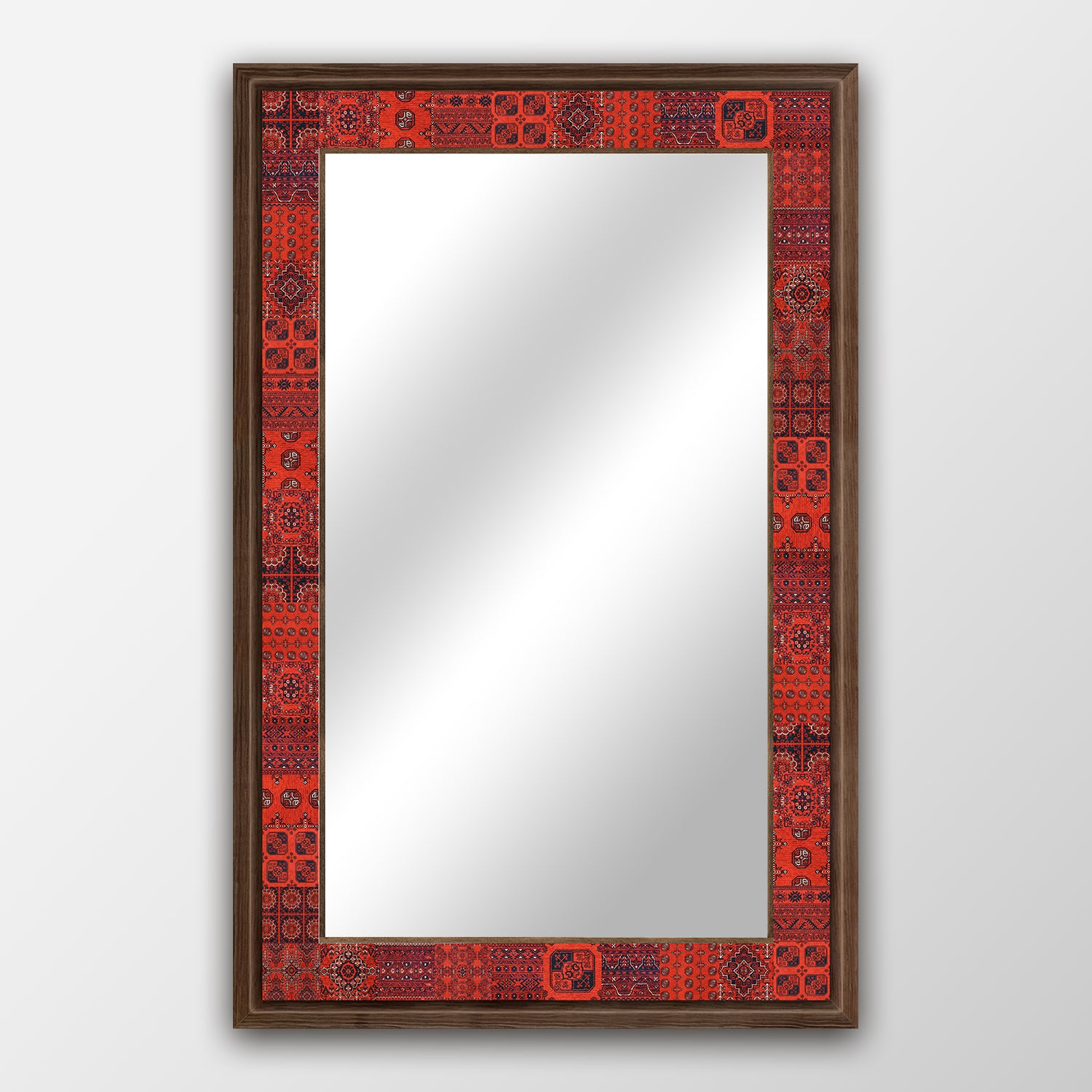 Afghan Red Mosaic Handmade Natural Stone Wall Mirror | Artistry Home