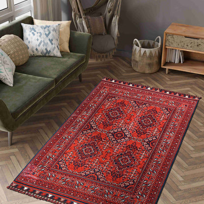 Afghan Ruby Rug - Traditional Carpet in Modern Interior | Artistry Home