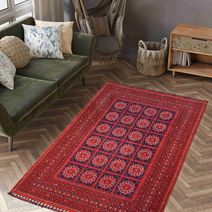 Afghan Flame Rug - Traditional Carpet in Modern Interior | Artistry Home