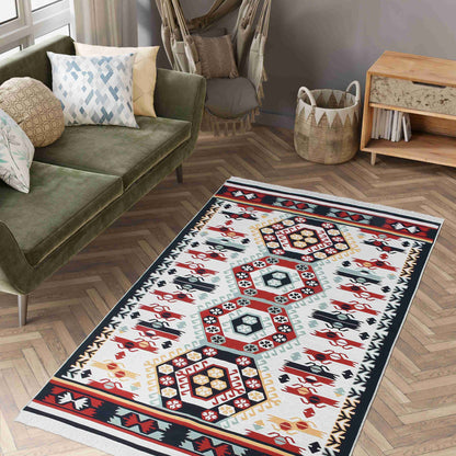 Arya Red Mosaic Rug - Carpet in Modern Interior | Artistry Home