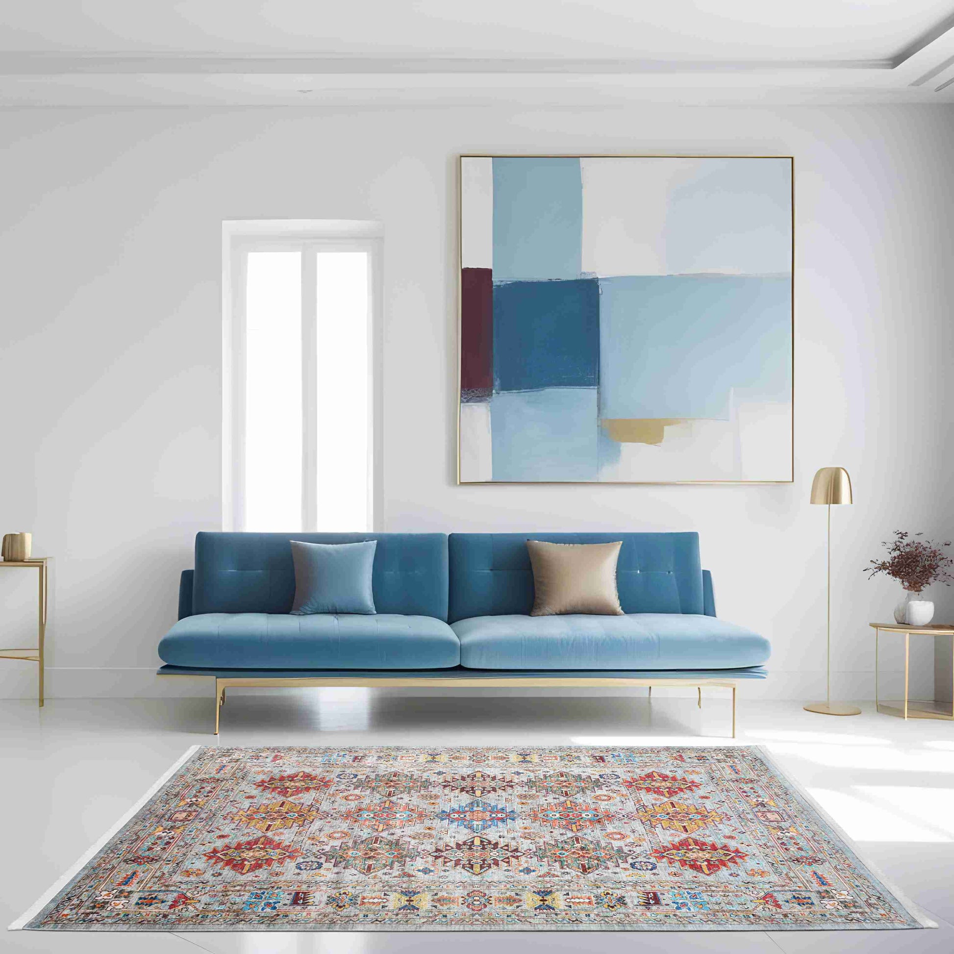 Antique Aqua Rug - Carpet in Modern Interior | Artistry Home