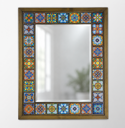 Sultan Edition Handmade Anatolian Ceramic Tile Wall Mirror
