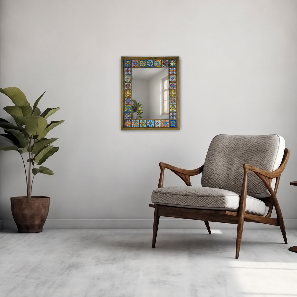Sultan Edition Handmade Anatolian Ceramic Tile Wall Mirror