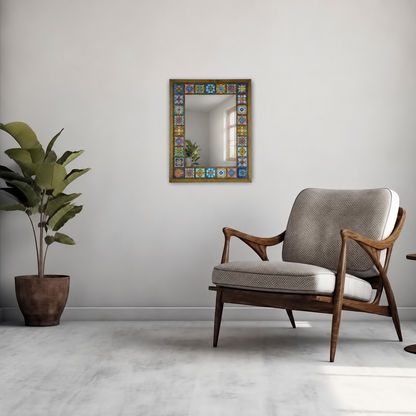 Sultan Edition Handmade Anatolian Ceramic Tile Wall Mirror