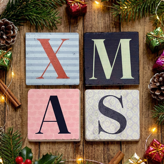 Lettered Natural Stone Coasters