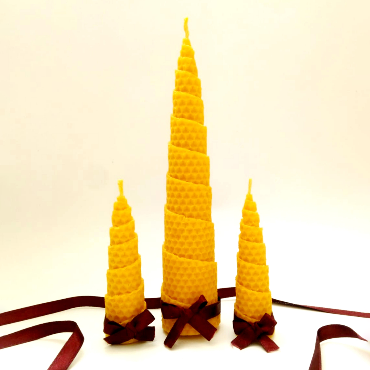 Beeswax Pyramid Candle Set