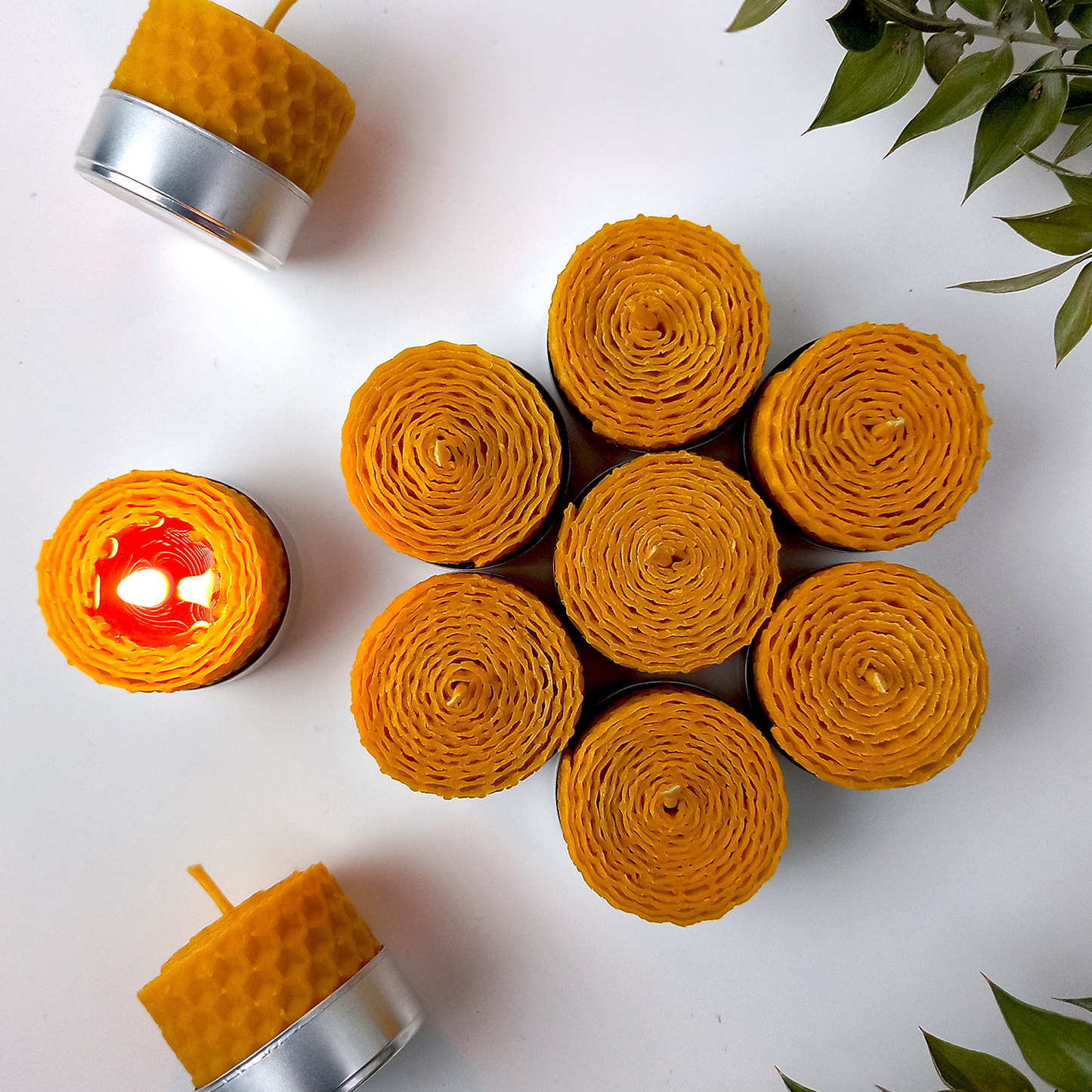 Handmade Beeswax Tealight Candle Set