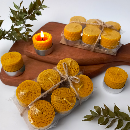 Handmade Beeswax Tealight Candle Set