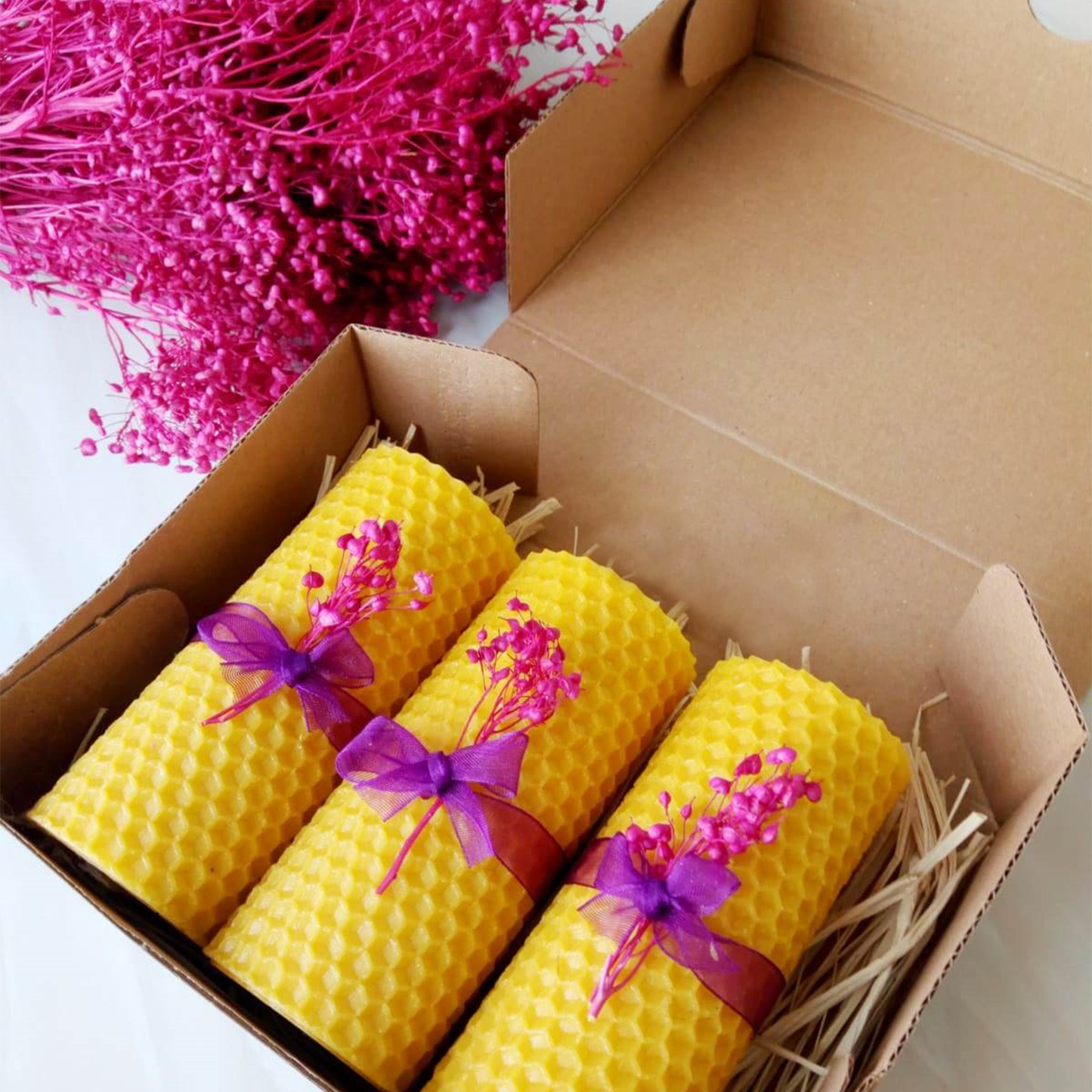 Set of 3 Beeswax Candle