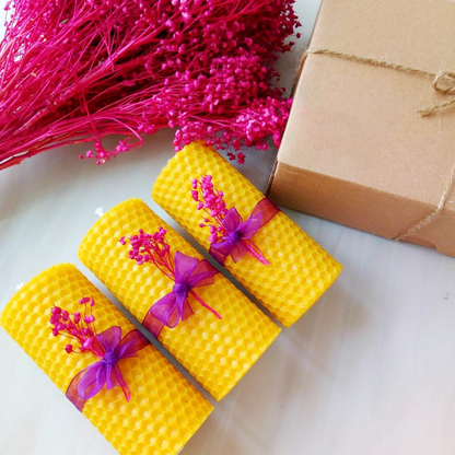 Set of 3 Beeswax Candle