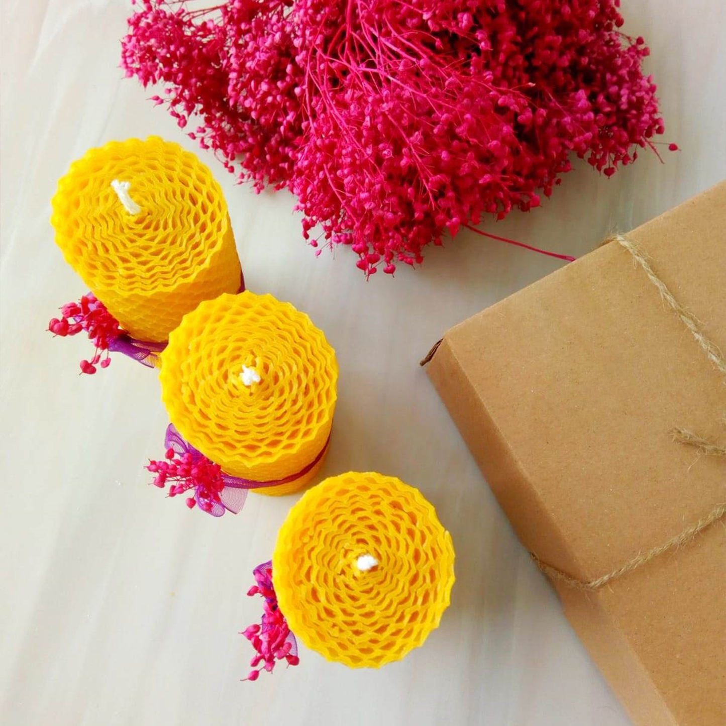 Set of 3 Beeswax Candle