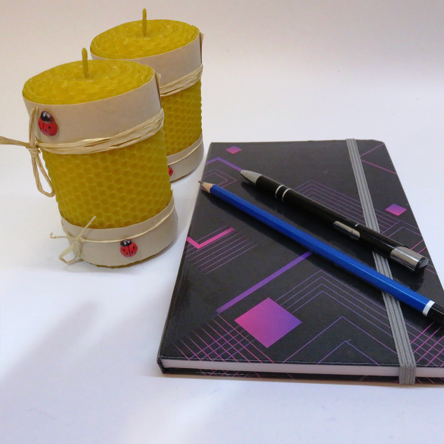 Handmade Beeswax Candle Duo