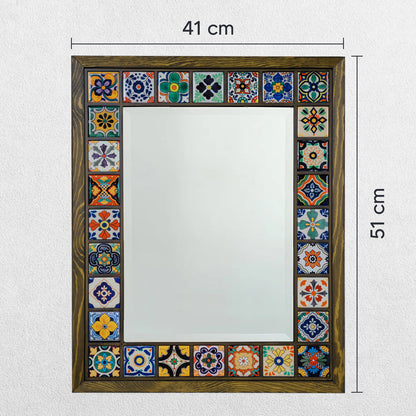 Mediterranean Edition Handmade Anatolian Ceramic Tile Wall Mirror