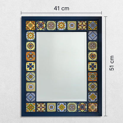Greek Blue Mosaic Mirror 41 × 51 cm