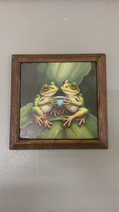 Frogs Having Tea