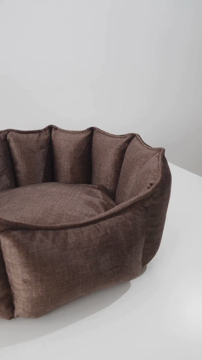 Oyster Pet Bed Brown