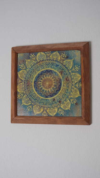 Mandala Green Stone Wall Art