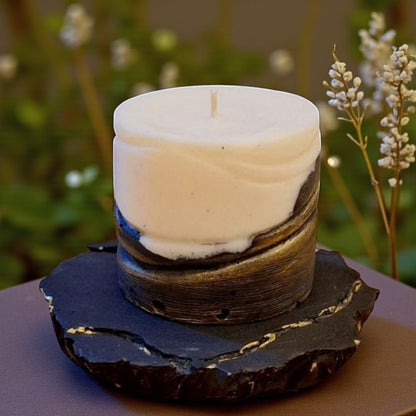 Midnight Gold -  Sculpted Soy Candle