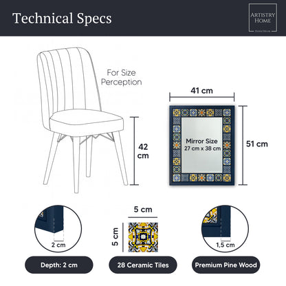 Anatolian Tile Mirror 41 × 51 cm