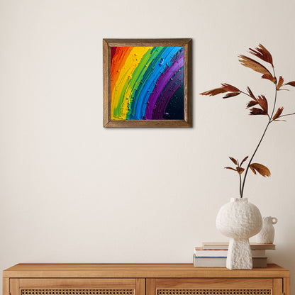 Rainbow Paint Natural Stone Wall Art - Single Frame | Artistry Home