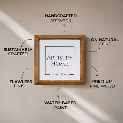 Peony Duo Natural Stone Wall Art – Wood Frame Set
