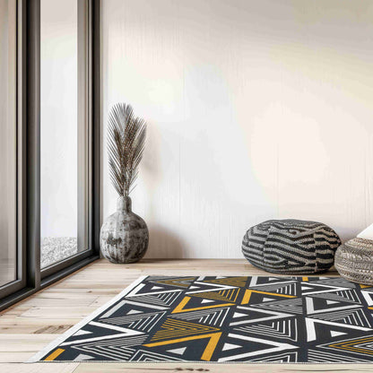 Arya Yellow Grey Rug with luxury apartment | Artistry Home