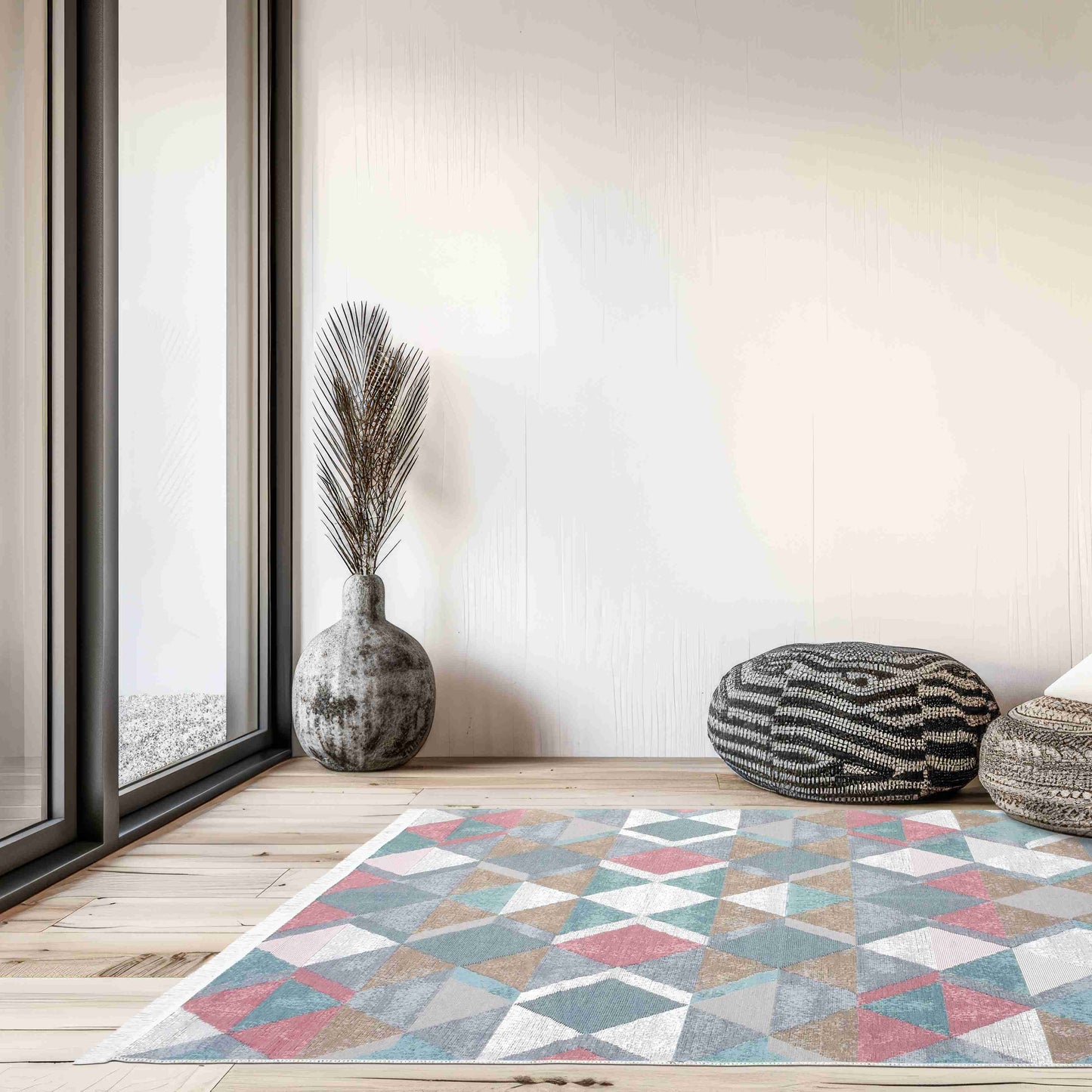 Arya Blue Pink Rug with luxury apartment | Artistry Home